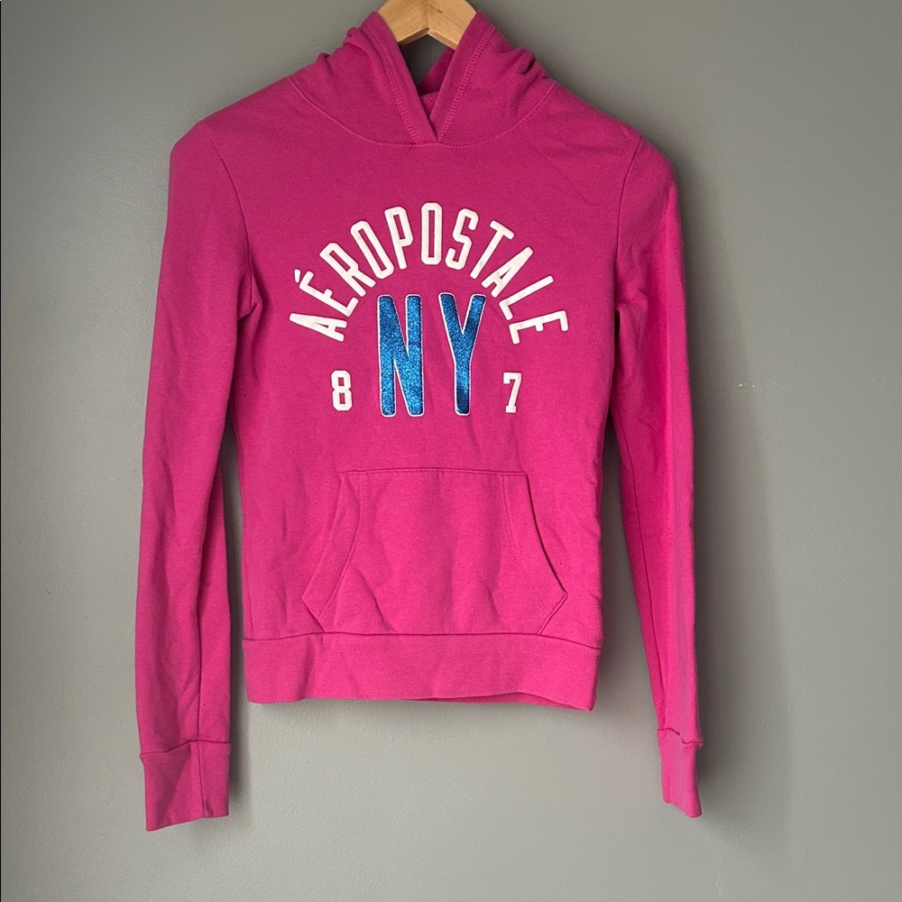 65% off Aeropostale Fuchsia Hoodie with Blue Accents